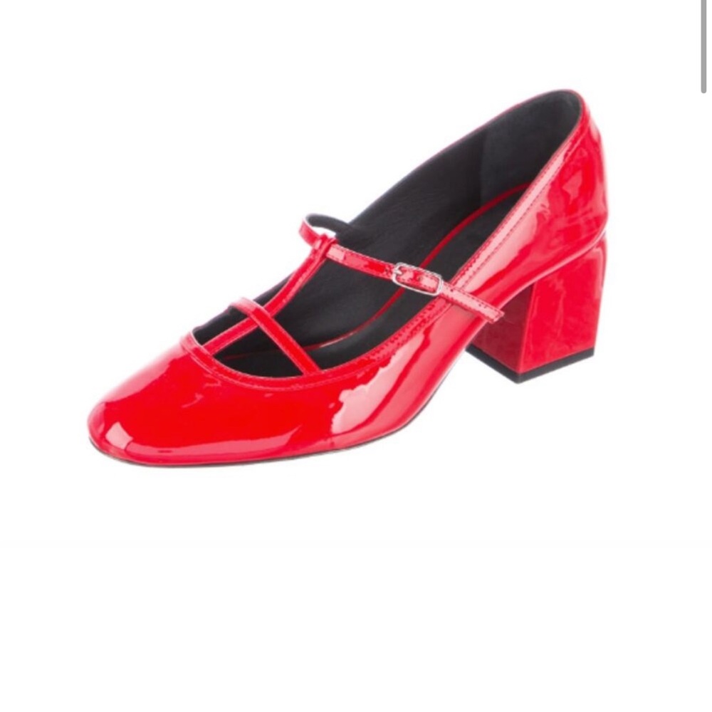 Khaite Fawn Patent Leather Pumps Scarlett Red 36